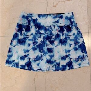 Prince Blue and White Abstract Mini Skirt
